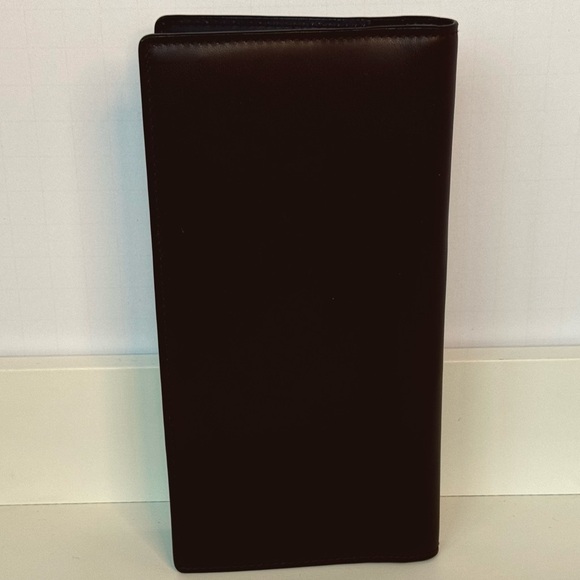 Salvatore Ferragamo Ganchini Leather Dark Brown Long Billfold Wallet - Picture 4 of 13